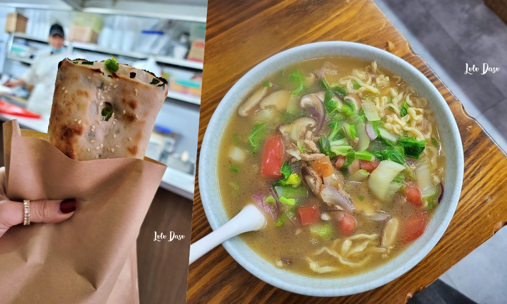 杭州濱江區美食｜大餅油條：手工炒麵無敵美味・蔥燒餅梅乾肉燒餅前軟厚脆 讓人一吃停不下來呀！